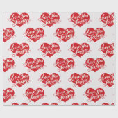 Hart-valentijnsdag-cadeauverpakkings papier 'Liefd (Vlak)