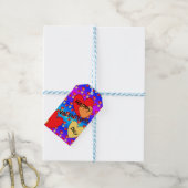 Hart Valentijnsdag Cust. BG Labels voor kleurweerg Cadeaulabel (Met Touw)