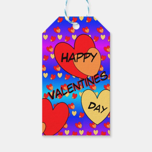 Hart Valentijnsdag Cust. BG Labels voor kleurweerg Cadeaulabel (Voorkant)