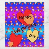 Hart Valentijnsdag Cust. BG-labels voor kleurwijn Wijn Etiket (Enkel label)