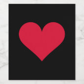 Hart Valentijnsdag Liefde Hart Wijn Etiket (Enkel label)
