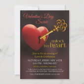 Hart Valentijnsdag party openen Kaart (Voorkant)