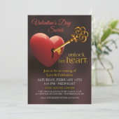 Hart Valentijnsdag party openen Kaart (Staand voorkant)