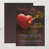 Hart Valentijnsdag party openen Kaart (Voorkant / Achterkant)