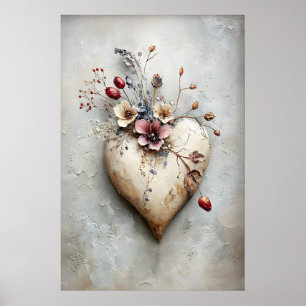 Hart Valentijnsdag Print, Lente Muurkunst Poster