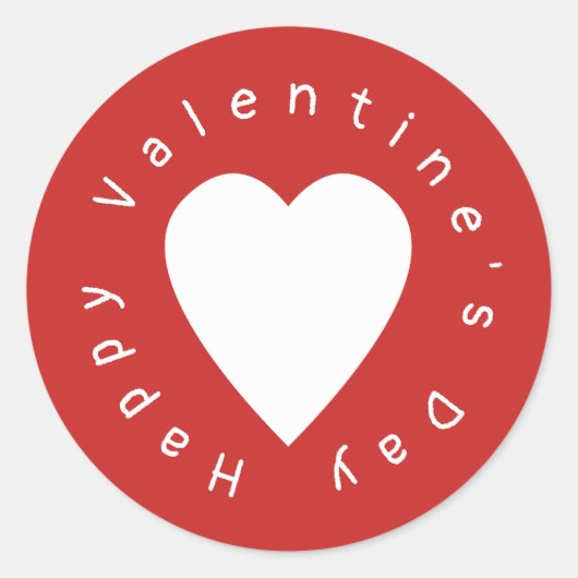 Hart Valentijnsdag Ronde Sticker (Voorkant)