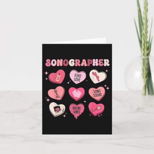 Hart Valentijnsdag Sonograaf Echografie Techno Kaart (Voorkant)