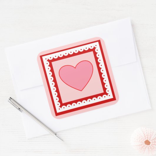 Hart Valentijnsdag Stickers (Envelop)
