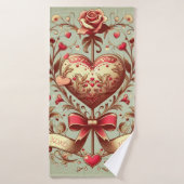 hart Valentijnsdag xoxo Badhanddoek (Badhanddoek)