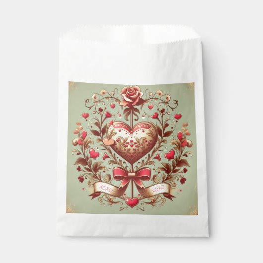  hart Valentijnsdag xoxo Bedankzakje (Voorkant)