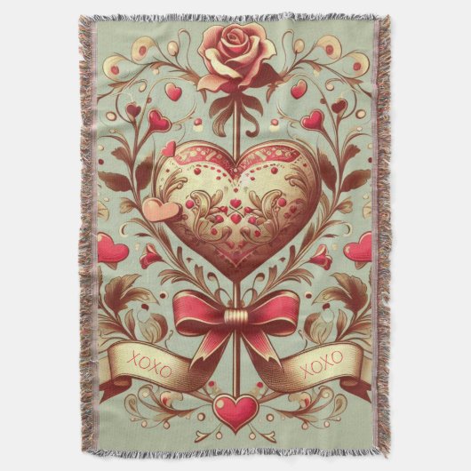  hart Valentijnsdag xoxo Deken (Voorkant Verticaal)