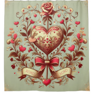 hart Valentijnsdag xoxo Douchegordijn