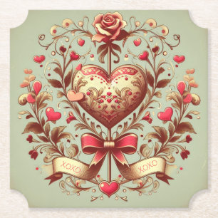 hart Valentijnsdag xoxo Kartonnen Onderzetters