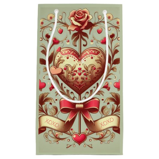 hart Valentijnsdag xoxo Klein Cadeauzakje (Voorkant)