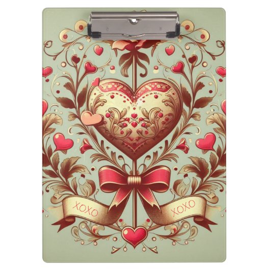  hart Valentijnsdag xoxo Klembord (Voorkant)