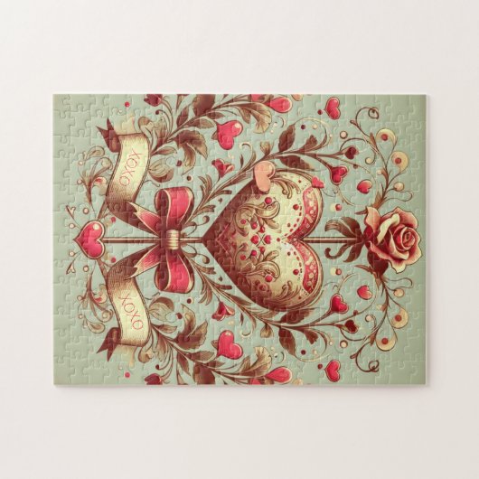hart Valentijnsdag xoxo Legpuzzel (Horizontaal)