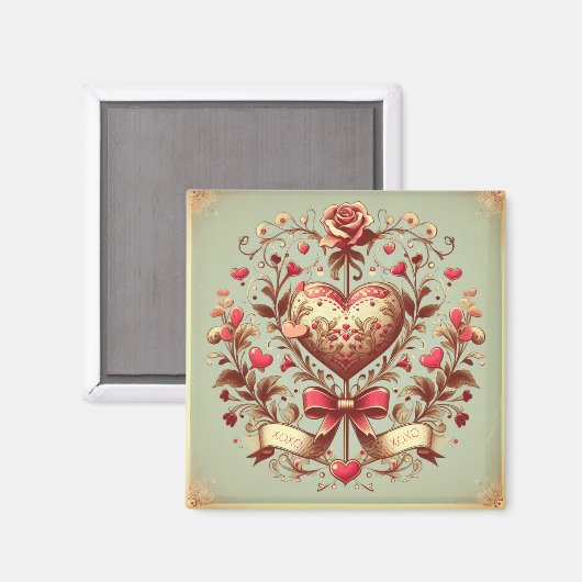  hart Valentijnsdag xoxo Magneet (Voorkant / Achterkant)