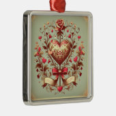  hart Valentijnsdag xoxo Metalen Ornament (Rechts)