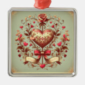  hart Valentijnsdag xoxo Metalen Ornament (Voorkant)