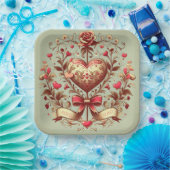  hart Valentijnsdag xoxo Papieren Bordje (Feest)