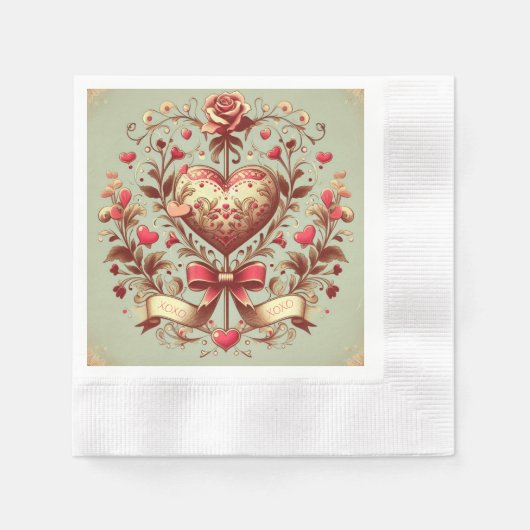 hart Valentijnsdag xoxo Servet (Voorkant)