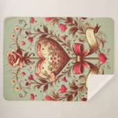  hart Valentijnsdag xoxo Sherpa Deken (Voorkant (horizontaal))