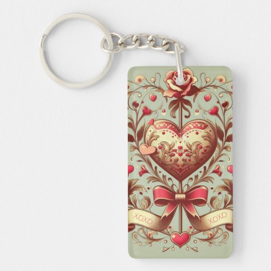  hart Valentijnsdag xoxo Sleutelhanger (Voorkant)