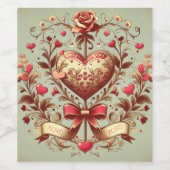  hart Valentijnsdag xoxo Wijn Etiket (Enkel label)