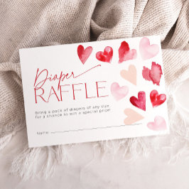 Hart Valentijnse Luier Raffle Ticket Baby shower Informatiekaartje