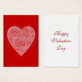 Hart Valentijnse  Visitekaartje (Voorkant /achterkant)