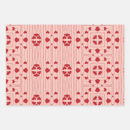 Hart-Valentijns's Wrapping Paper- Set van 3 Inpakpapier Vel (Voorkant 3)
