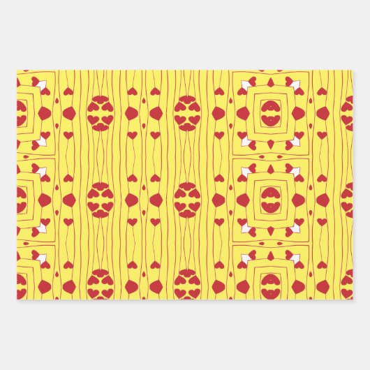 Hart-Valentijns's Wrapping Paper- Set van 3 Inpakpapier Vel (Voorkant 2)