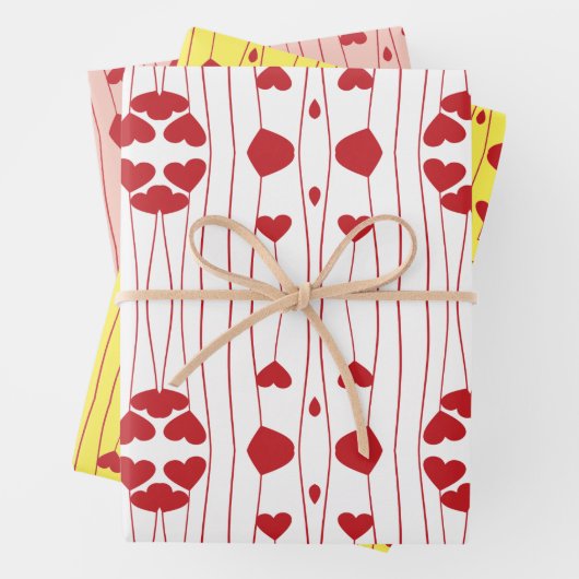 Hart-Valentijns's Wrapping Paper- Set van 3 Inpakpapier Vel (In situ)