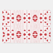 Hart-Valentijns's Wrapping Paper- Set van 3 Inpakpapier Vel (Voorkant)