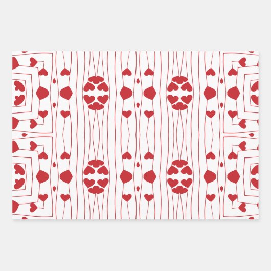 Hart-Valentijns's Wrapping Paper- Set van 3 Inpakpapier Vel (Voorkant)
