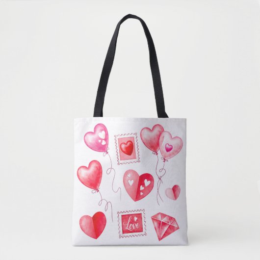 hart Valentine dag Tote Bag (Voorkant)