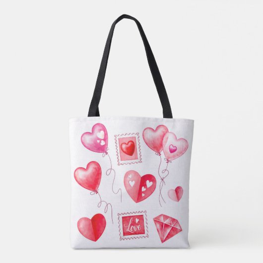hart Valentine dag Tote Bag (Achterkant)