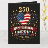 Hart Van Amerika 1776 2026 4 Juli Kaart (Gele Bloem)