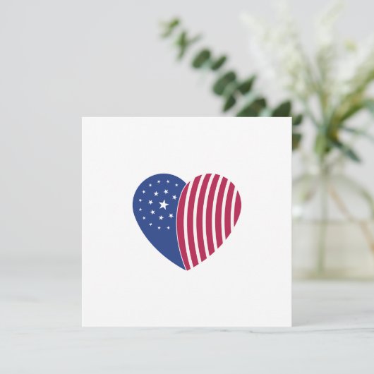 hart van Amerika Feestdagenkaart (Staand voorkant)