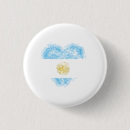 Hart van Argentinië Ronde Button 3,2 Cm (Voorkant)