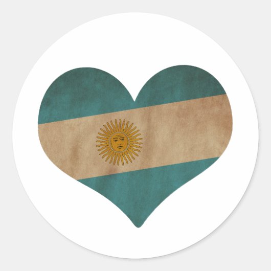 Hart van Argentinië Ronde Sticker (Voorkant)