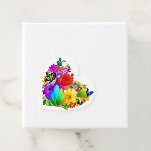 Hart van Bloemen: Een kleurrijk bloemontwerp Bedankjes Labels (In situ)