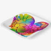 Hart van Bloemen: Een kleurrijk bloemontwerp Papieren Bordje (Gebogen)