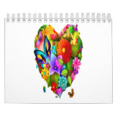Hart van bloemen en vlinders kalender (Hoes)
