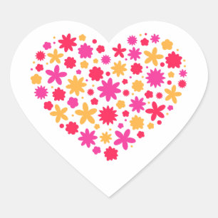 Hart van bloemen - mooi cadeau voor liefhebbers va sticker