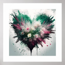 Hart van bloesems poster