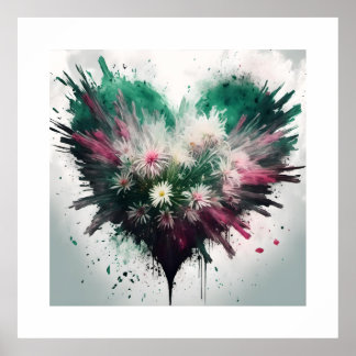 Hart van bloesems poster