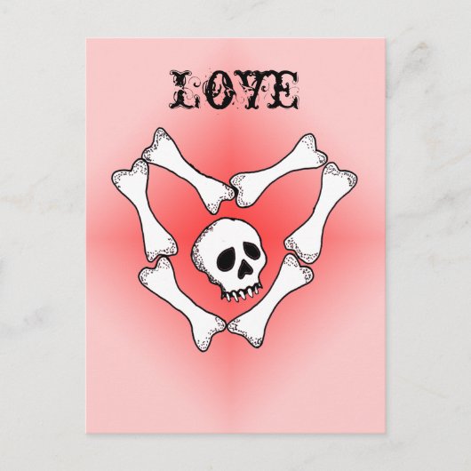 Hart van Botten Liefde Schedel Briefkaart (Voorkant)