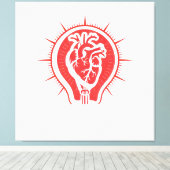Hart van Briljantheid - Anatomische Hart Lamp C Canvas Afdruk (Insitu (Houten vloer))
