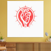 Hart van Briljantheid - Anatomische Hart Lamp C Canvas Afdruk (Insitu (Woonkamer))